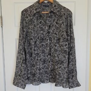 Encore Jeans Black and Gray Blouse